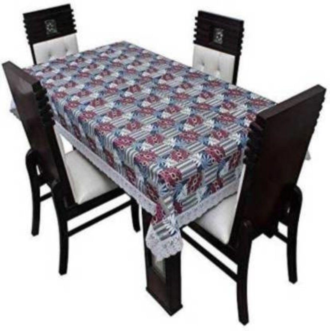 ZITIN Multi RED Flower Design Dining Table Cover | MULTI RED FLOWER DESIGN DINING TABLE COVER-image-48