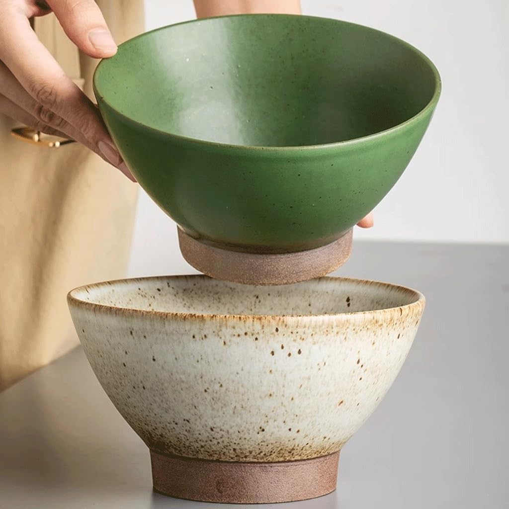 Tazón de Sopa Tazón Alto Tazón de cerámica para el hogar Tazón de Ramen Tazones Profundos(1-One Size)