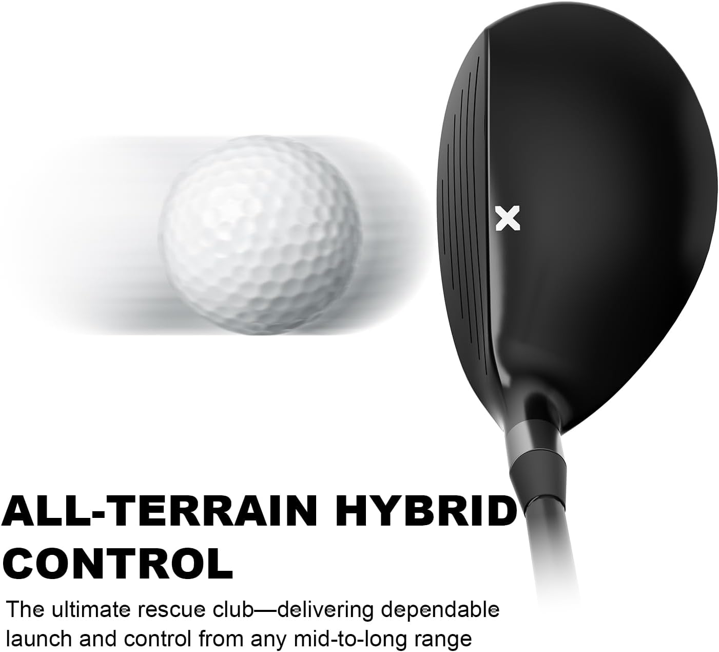 Hybrid Golf Clubs for Men,Premium Rescue 3 Hybrid/4 Hybrid/5 Hybrid Golf Club & Utility Golf Clubs Easier Green Approaches and Precise Landing Control