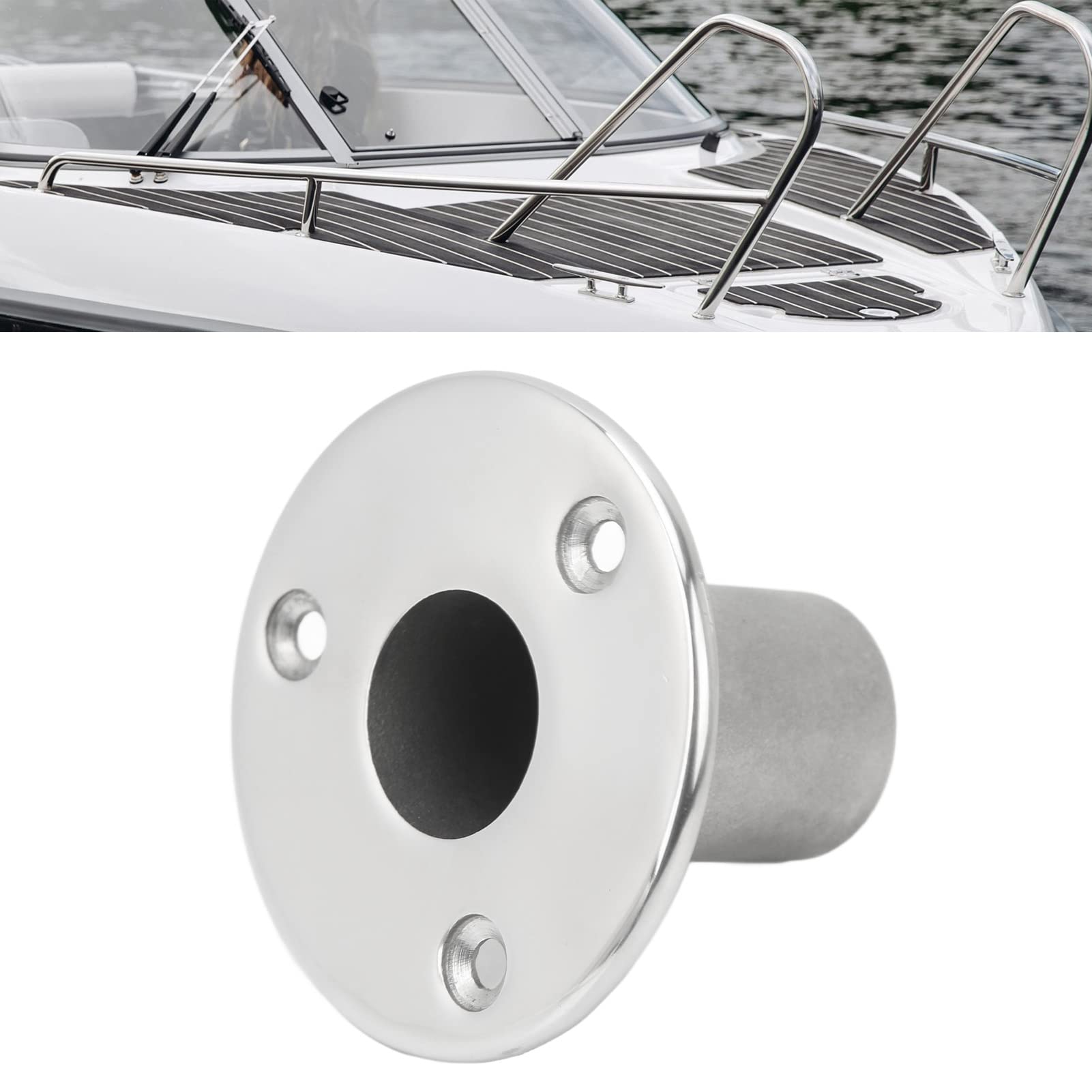Buachois Raccordo per Corrimano per Barche,25mm Supporto per Tubo da Incasso a 90 ° Ringhiera Base di Fissaggio per Corrimano, Base per Tubo Corrimano in Acciaio Inossidabile per Yacht Marine