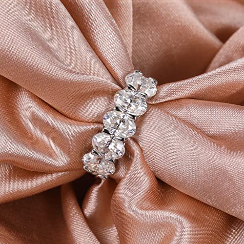 Ladylike Moissanite Wedding Band 5 Stone Oval Cut Moissanite Rings for Women 2.5 Carat 925 Sterling Silver Half Eternity Ring4