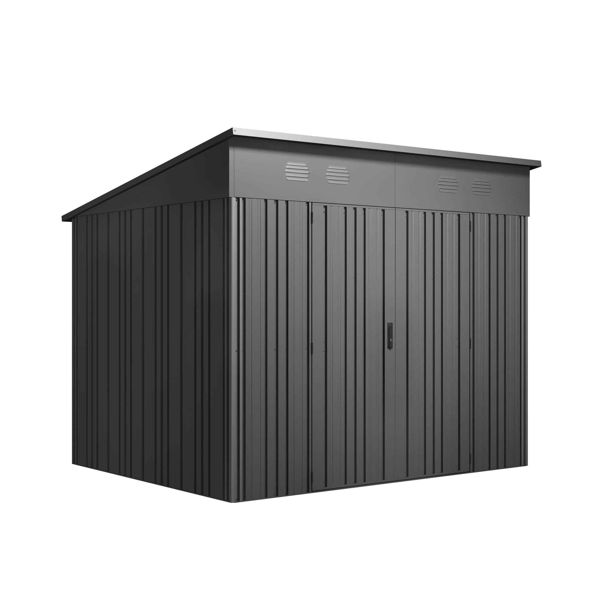 Hoggar – Caseta Jardín Exterior Pioneer Y70 – Estructura Autoportante – Doble Puerta Reforzada – Cierre con Llave Incluida – Columnas en V – Techo Robusto – Cobertizo Metálico 256x221x215cm - 5,​66m2