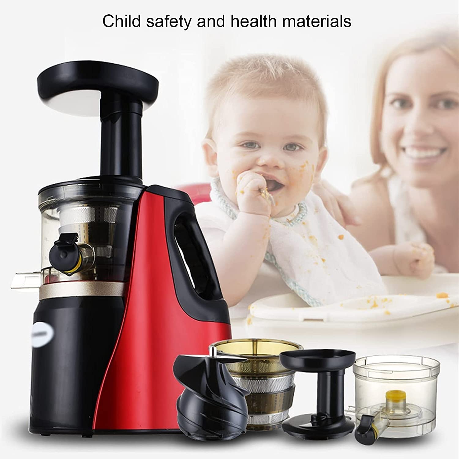 UMJIGF Slow Juicer Masticating Cold Pressed Juicer, Quiet Motor & Reverse Function,Juicer Machine for Fruit, Vegetables, and Food Prep,150 Watts Small Gift