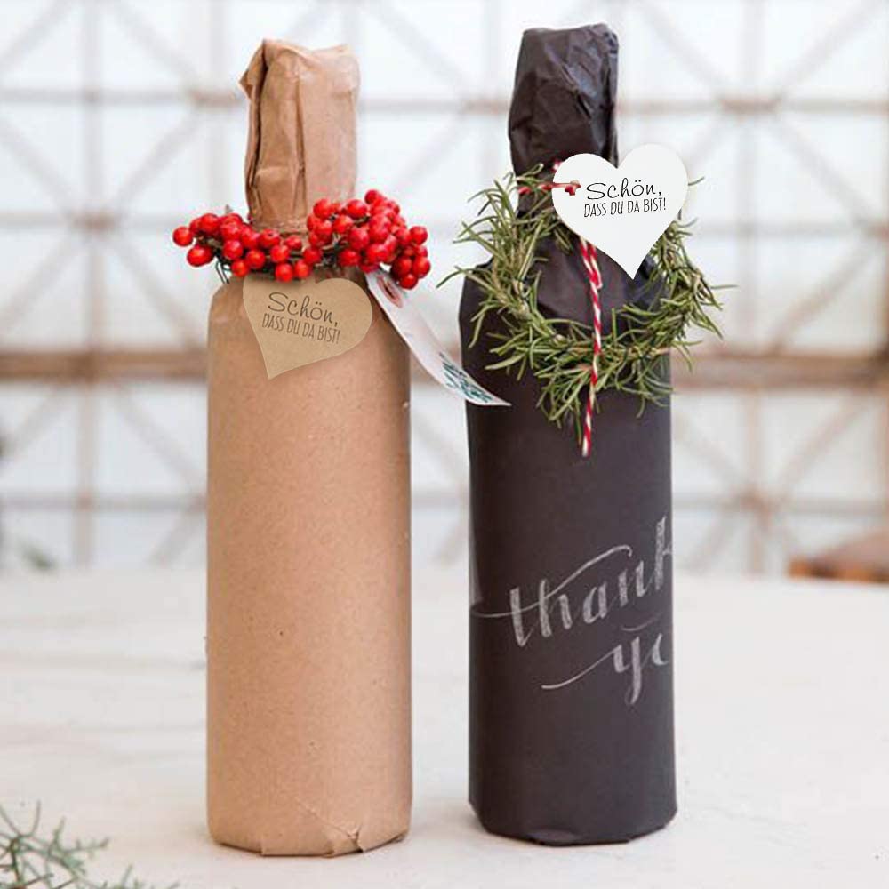 Papier Kraft 200 Étiquettes Cadeau Forme Feuille - 100 Feuilles + 100 Érables - Avec Ficelle Pour DIY, Mariage, Noël Décoration Mariage Noël