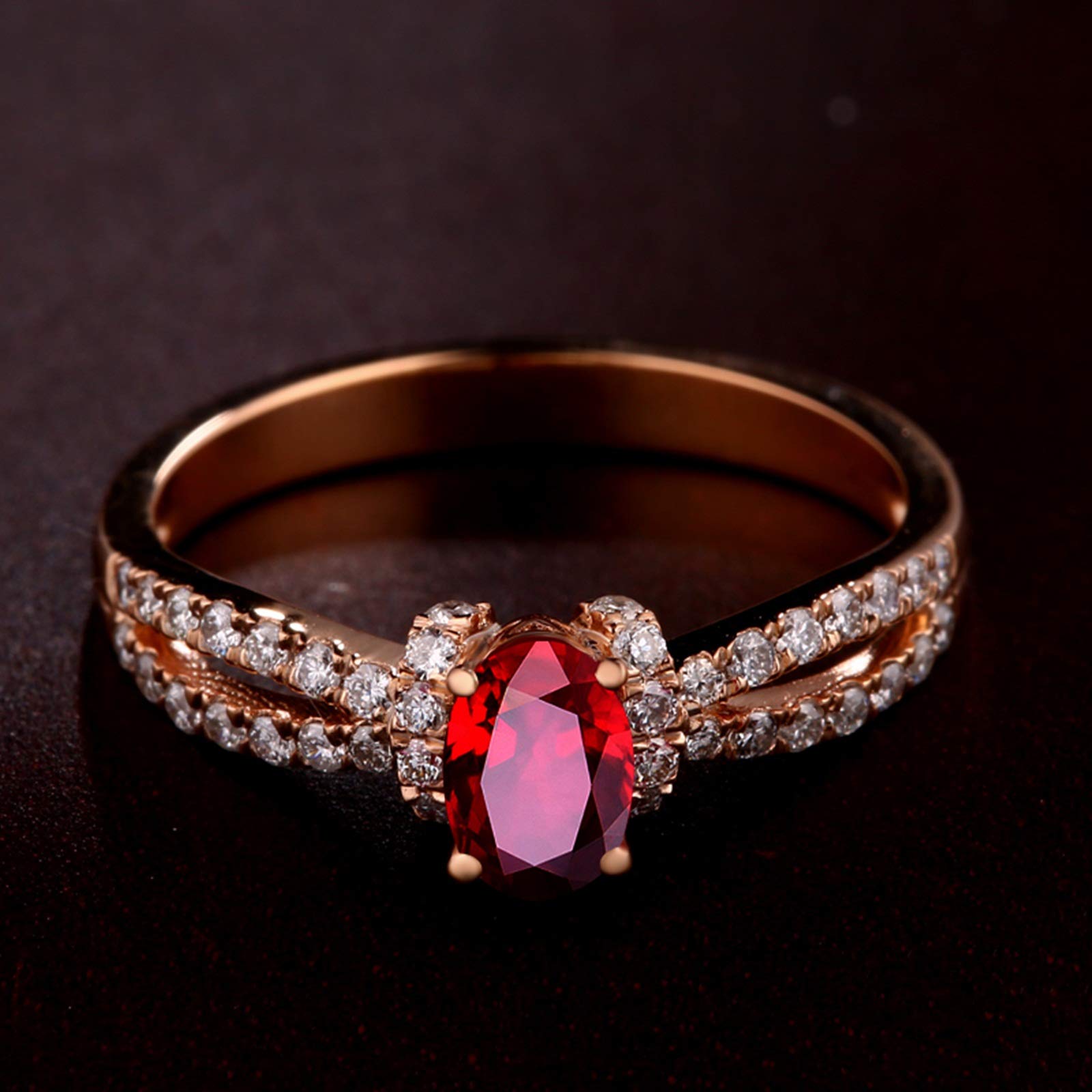 Beydodo Pierścionki partnerskie 750 diament z rubin 0,57/0,99 ct różowe złoto pierścionek zaręczynowy e 18 karatów (750) czerwone złoto, 63 cm (20,1 cala), colore: 0.57ct, cod. TLLWGZ3617