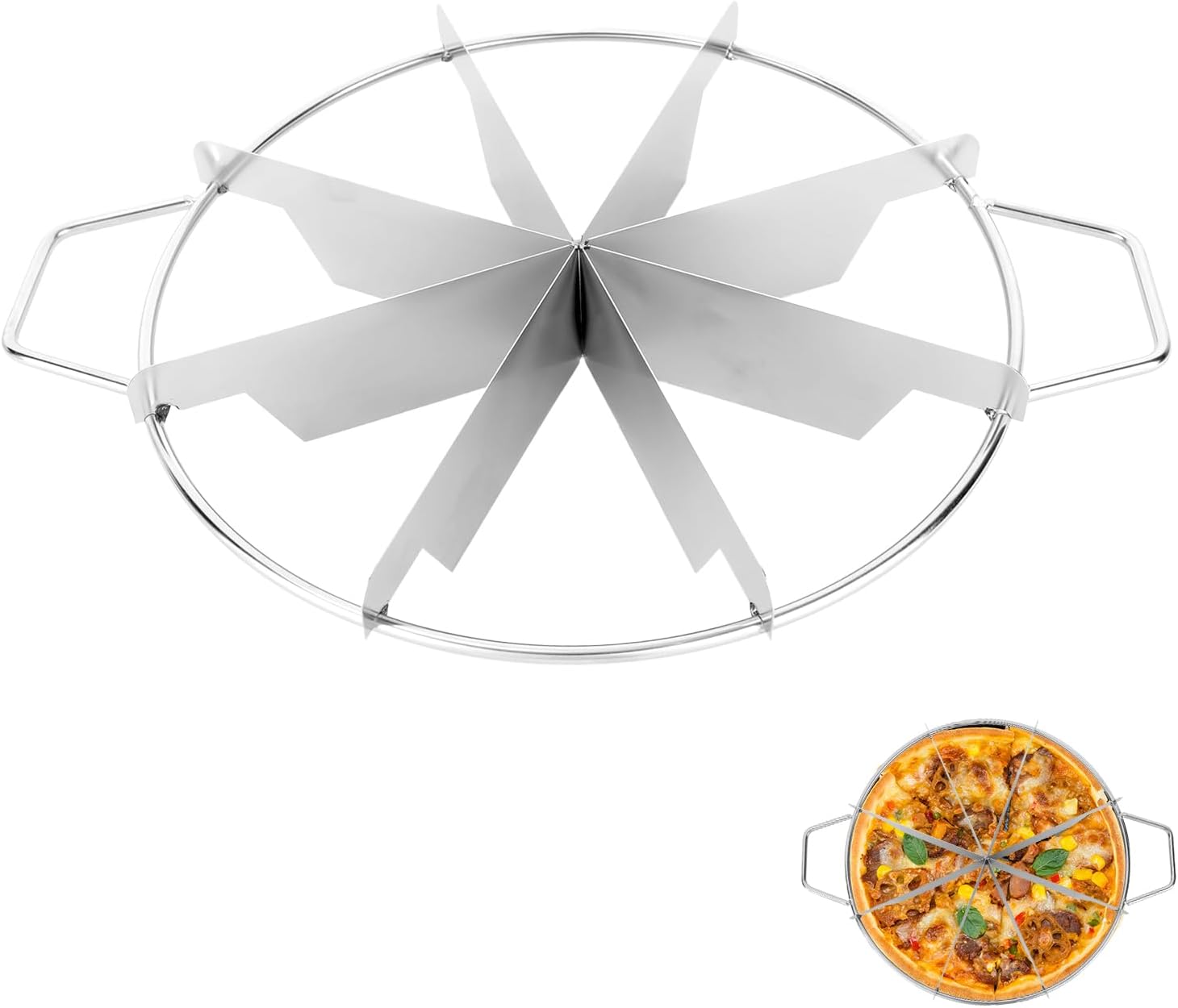 8-Slice Cake Cutter Press, Round Pie Divider with Side Handles