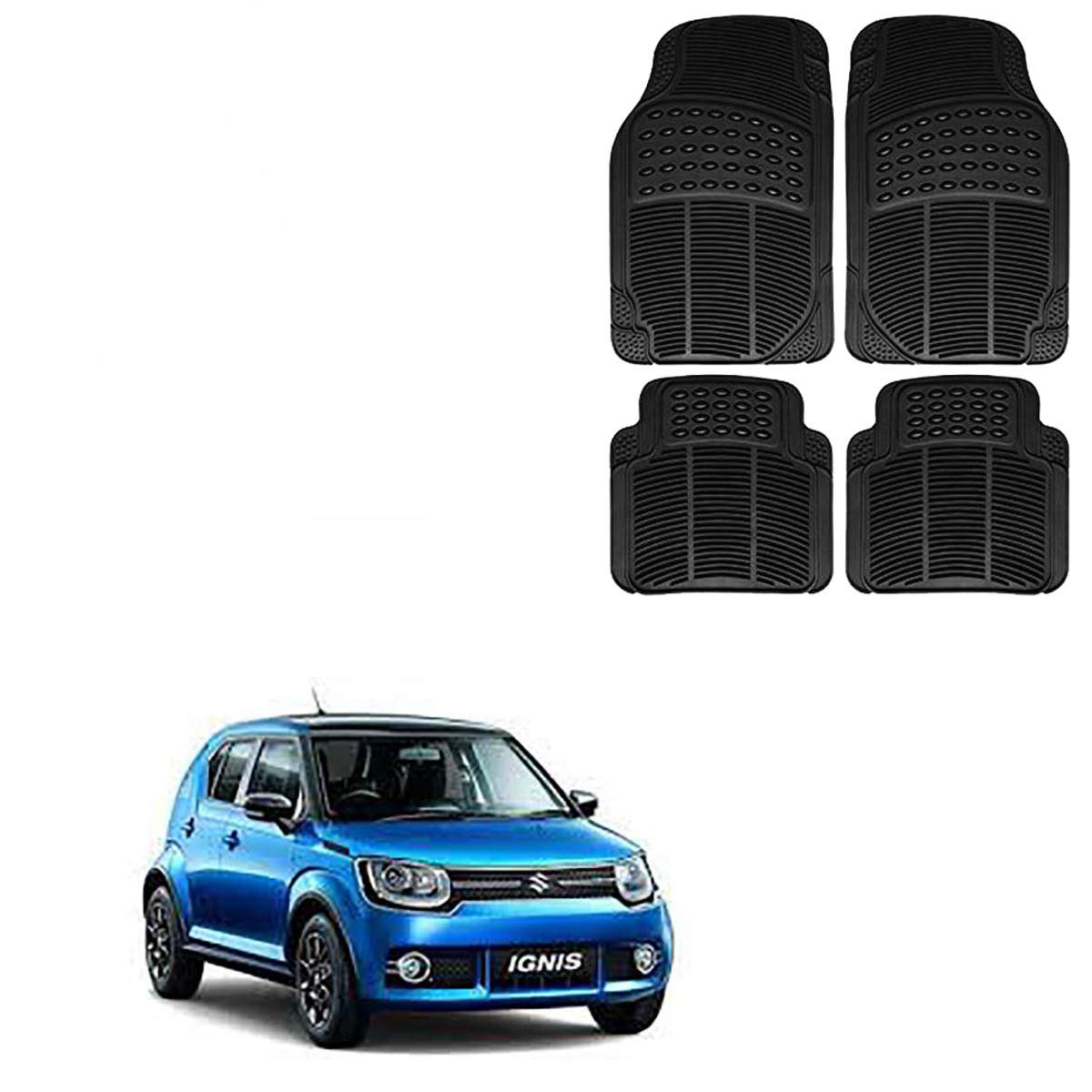 Buy Kandid Black All Weather Rubber Floor Mats for Tata Nexon, Maruti