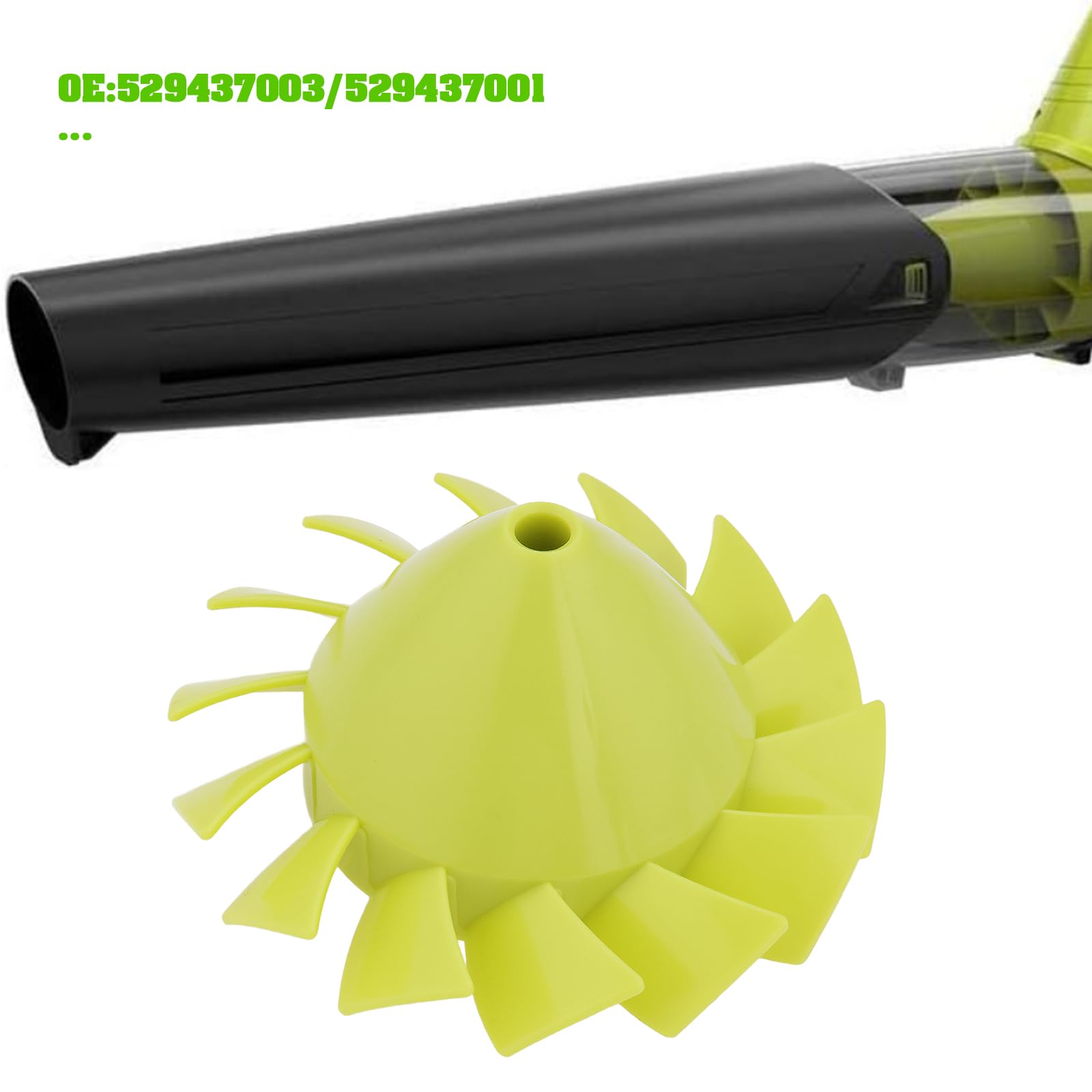SG Store 1 szt. Część zamienna łopatki wentylatora dmuchawy 529437004 kompatybilna z bezprzewodową dmuchawą Ryobi 18 V P2108 P21081 P21081VN P21081VNM
