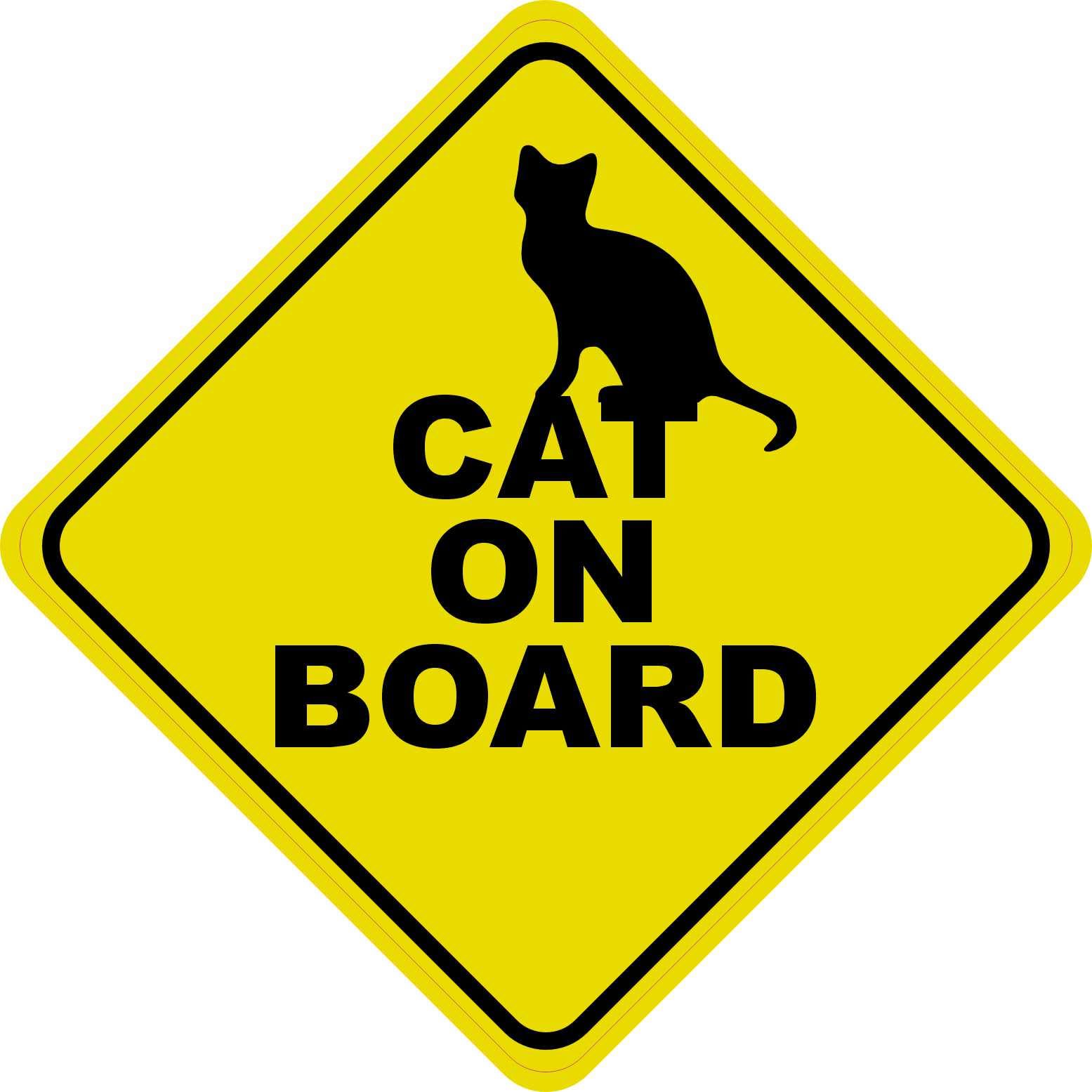 StickerTalk Cat on Board Magnet, 5 inches by 5 inches
