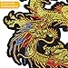 Kissbuty Gold Dragon Patch Embroidered Applique Patch Chinese Dragon Sew on or Iron on Patches for DIY Chinese Dragon Costume, Jeans, Jackets, Clothing, Bags