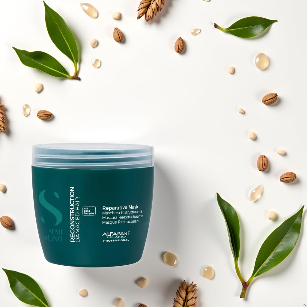 Alfaparf Milano Semi di Lino Reconstruction Reparative Mask - Color Safe Deep Conditioning Hair Mask - Damaged Hair Repair - For Medium to Thick Hair - Vegan Formula (16.9 oz) - Image 7