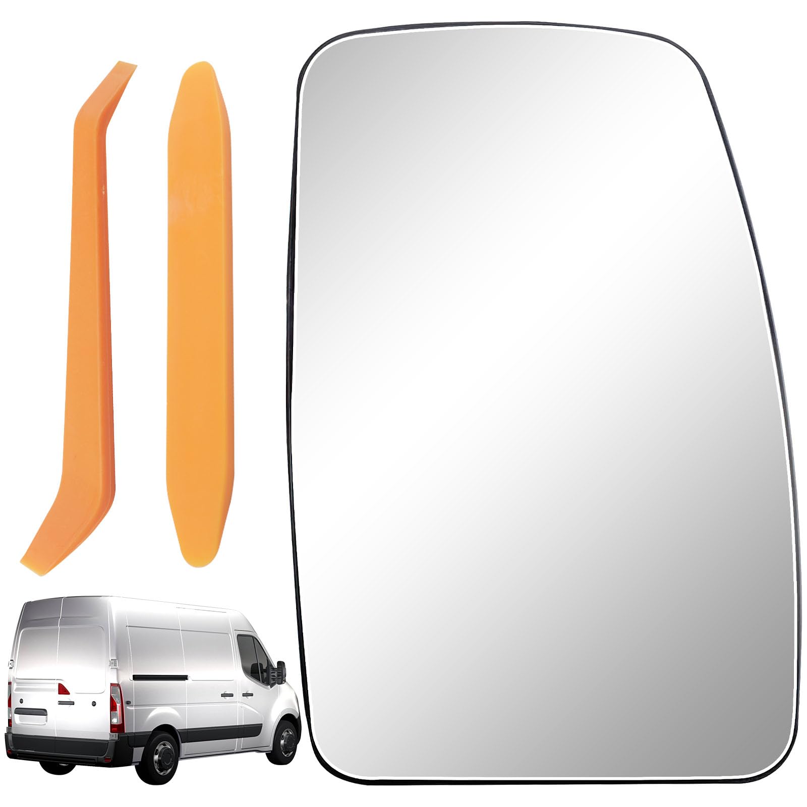 Spiegelglas Ersatz für Renault Master 2010-2021/Opel Movano 2010-2023/Nissan NV400 2010-2021 beheizbar klar Ersatzspiegelglas Beifahrerseite(Rechts) Außenspiegel Rückspiegelglas Seitenspiegelglas