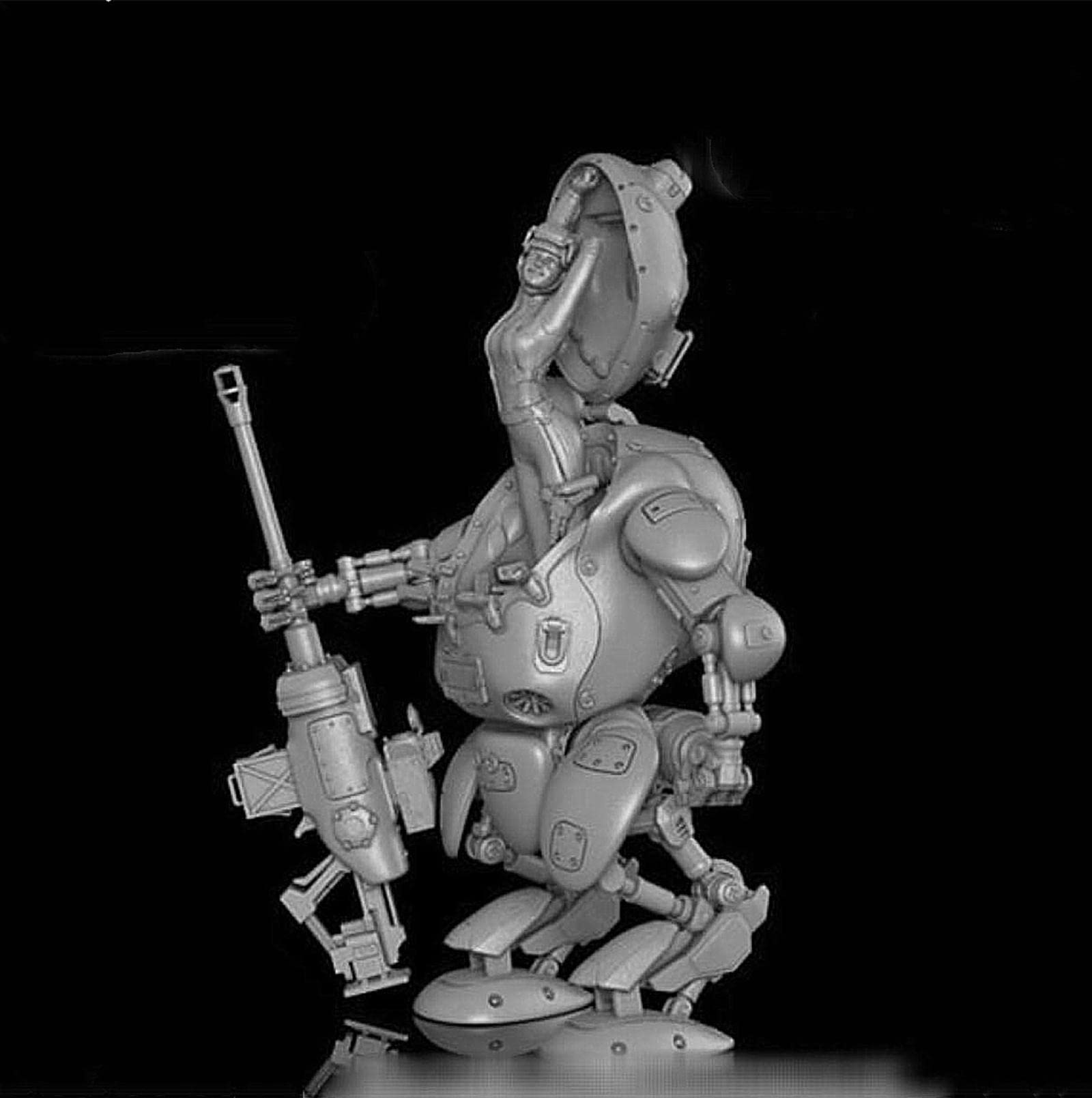 1/35 Sci-Fi Mechanical Female Warrior Resin Soldier Model Kit (Includes Mecha)/Unassembled and Unpainted Soldier Miniature Kit/Lm-5963 Goodmoel
