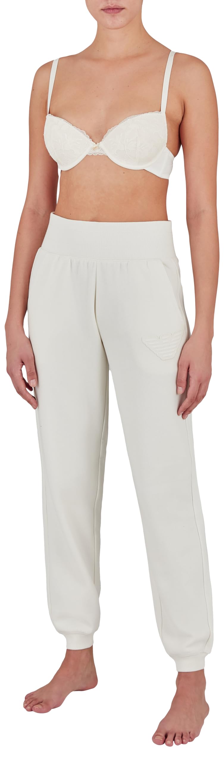 Emporio Armani Fuzzy Fleece Pants With Cuffs - sweatpants Kobiety