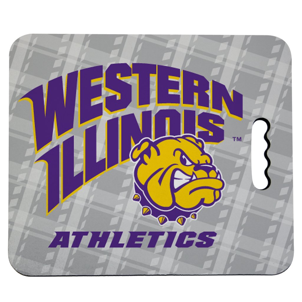 VictoryStore Outdoor Seat Cushions - Western Illinois University Stadium Seat Cushion - Plaid Design
