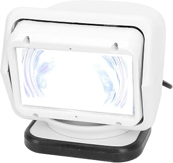 Keenso Remote Control Searchlight Adjustable Angle for Outdoor Spotlight Marine Ship Boat Fishing Emergency Light for 12/24V 55W Spot Light A White