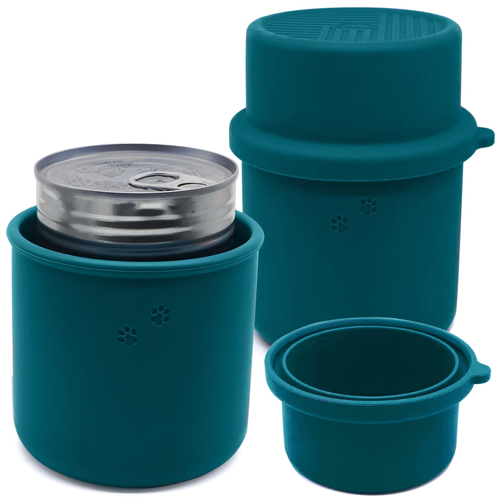 DORUI Canned Dog Food Storage Container, Food-Grade Silicone Heat-Resistant Cover for Dog and Cat Food, No Odor in Fridge, Dishwasher Safe, Fit Most Standard Size Pet Canned(2 Pcs Dark Blue)