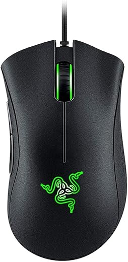 Razer DeathAdder Essential Wired Gaming Mouse I Single-Color Green Lighting I 6400DPI Optical Sensor- Black – RZ01-03850100-R3M1