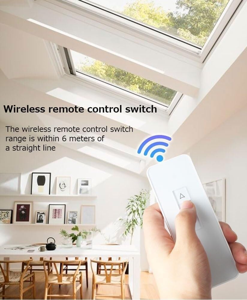 Abreventanas automático, abridor eléctrico de ventana de cadena con mando a distancia e interruptor de pared, apto para ventanas de techo e invernaderos, rango de viaje de 300 mm a 800 mm