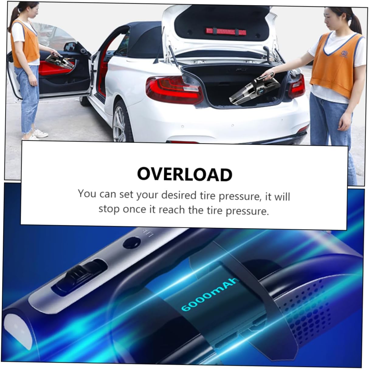 ABOOFAN 120w Car Vacuum Cleaner Inflator Pump Air Pump for Car Tires Automotive Vacuum Cleaner