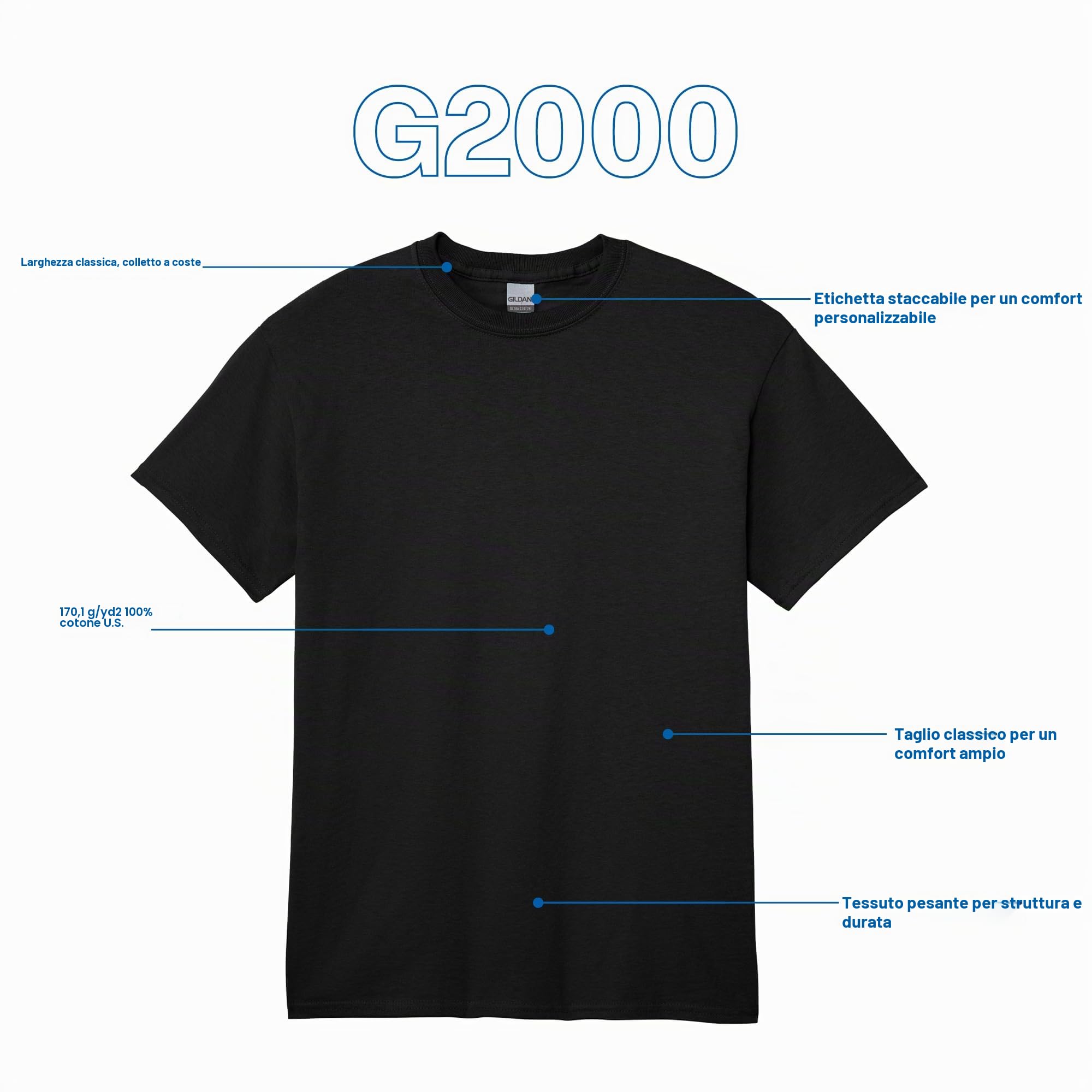 Gildan Ultra Cotton Adult T-Shirt, 2-Pack T-Shirt Uomo (Pacco da 2)