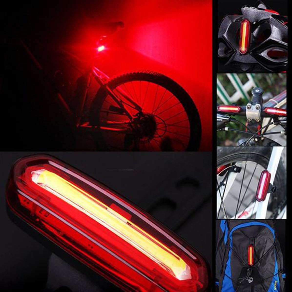 Juego de Luces para Bicicleta Delantera y Trasera Recargable USB Luz LED Super Brillante y Larga Duración para Ciclismo Nocturno y Diferentes Condiciones Climáticas