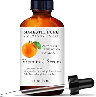 MAJESTIC PURE Vitamin C Serum for Face - Topical Antioxidant Facial Serum with L - ascorbic Acid - Promotes Natural Skin Care and Anti Aging - Fights Acne, Age Spots and HyperPigmentation - 1 fl. oz - coolthings.us