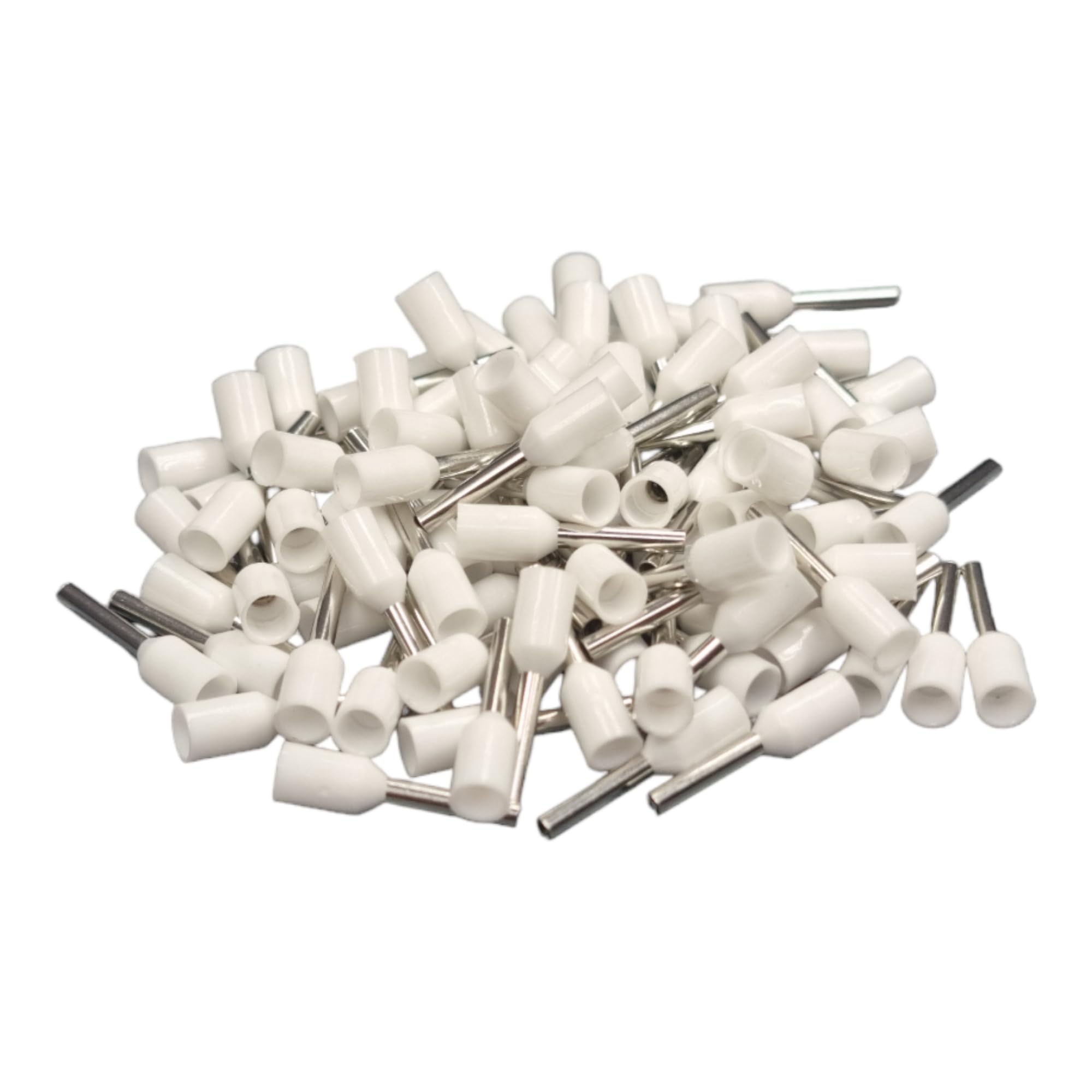 White 100 Pcs Single Entry Cord End Cable Terminals Insulated Wiring Bootlace Ferrules 0.25Mm² - 35Mm² ( - 0.75Mm²)