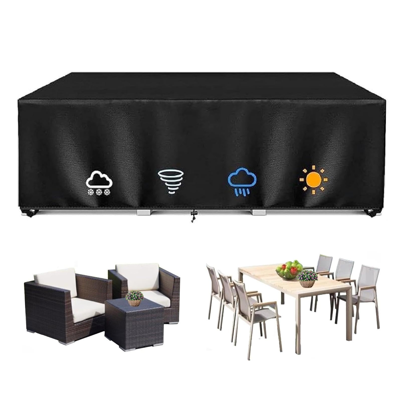 Patio Covers for Outdoor Furniture Waterproof Sun Proof, Patio Table Cover 38L x 38W x 38H inches Large Rectangular Outdoor Sectional Cover, All