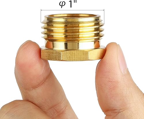 Miniatura 9 de Sanpaint Paquete de 2 tapas para manguera de jardín con arandelas, tapa de espiga de latón, tapa de extremo hembra de 34 pulgadas