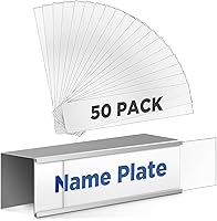 Vista 1 de Paquete de 50 insertos de plástico transparente para placa de identificación de 8 x 2 pulgadas, cubiertas protectoras para placa de identificación