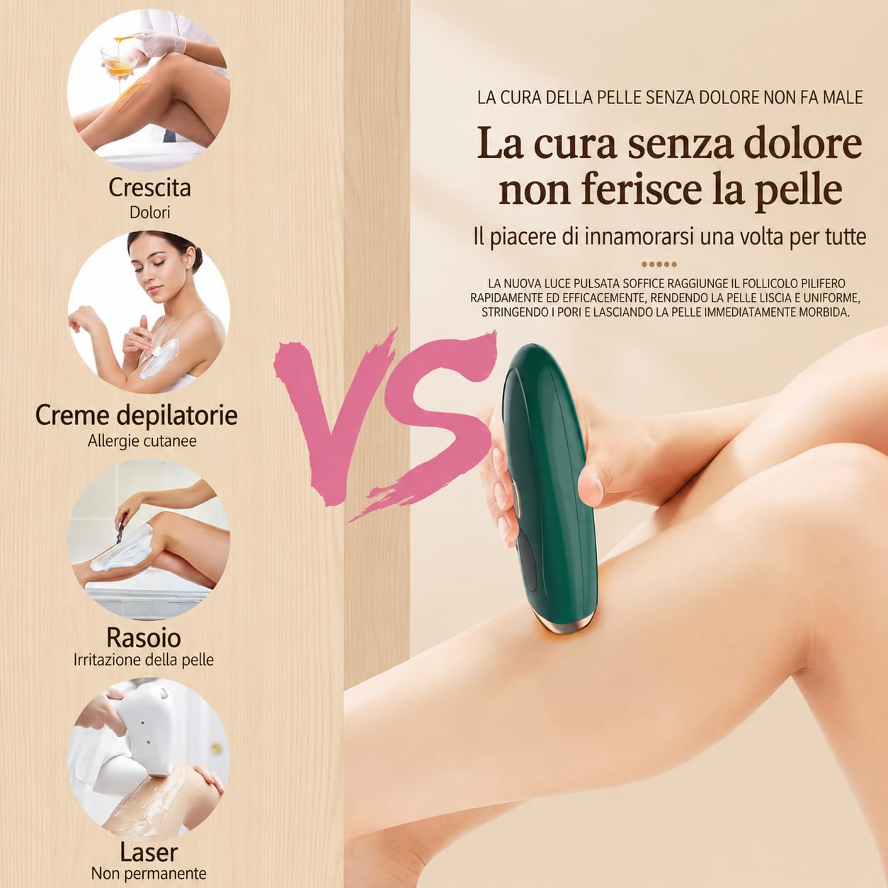 Shine IPL 2.0 Premium Depilatore Luce Pulsata Con 999990 Impulsi Sensore Pelle Raffreddamento E 5 Livelli Per Casa (Verde)