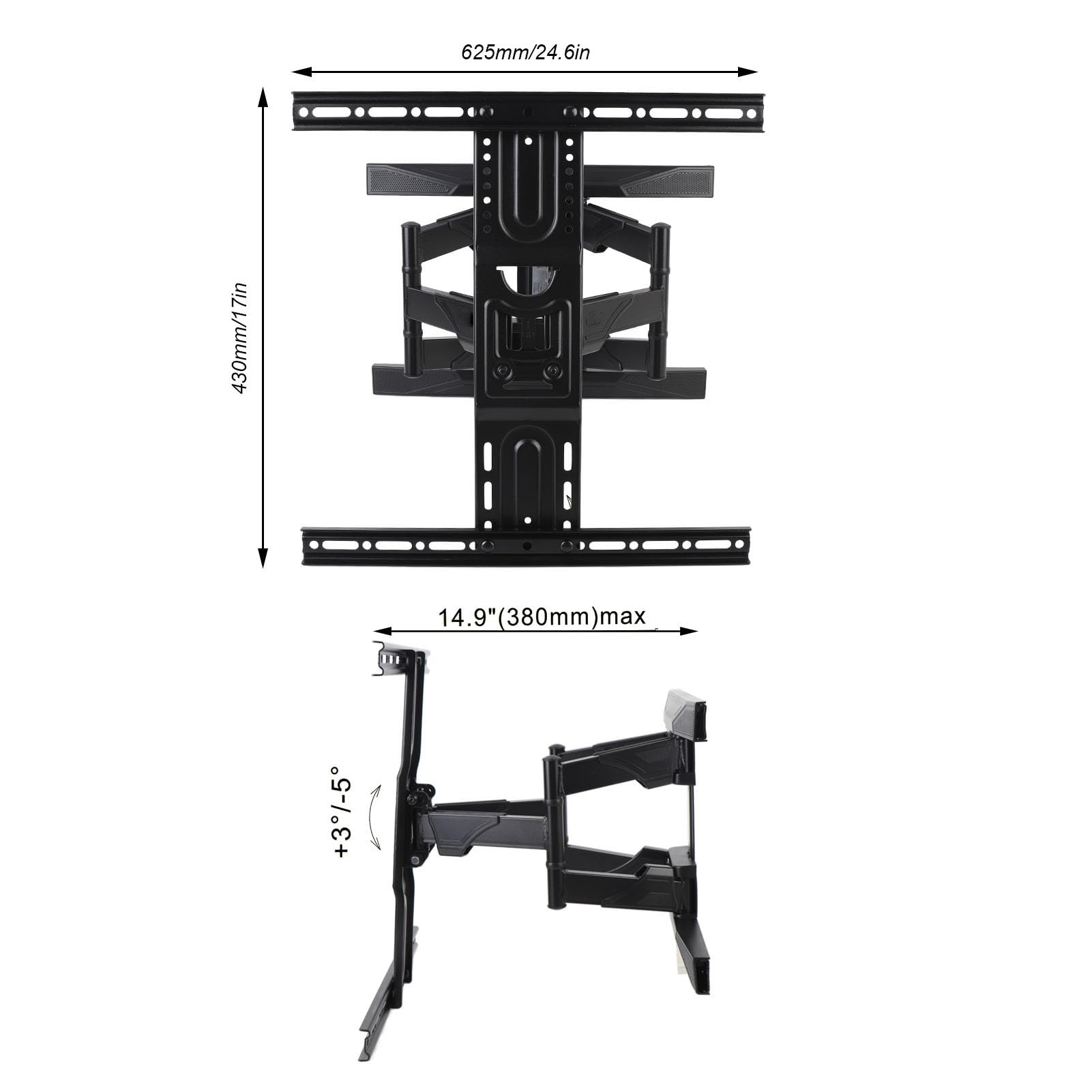 Soporte de Pared para TV de Movimiento Completo para Televisores de 40 a 80 Pulgadas de hasta 100 Libras, Soporte de Montaje en Pared, Soporte de TV Giratorio e Inclinable, para