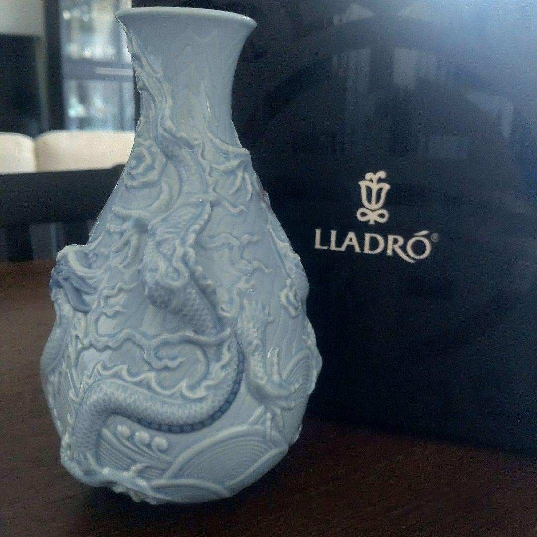 Amazon.co.jp: LLADROリヤドロ ドラゴンベース 龍 花瓶 壺