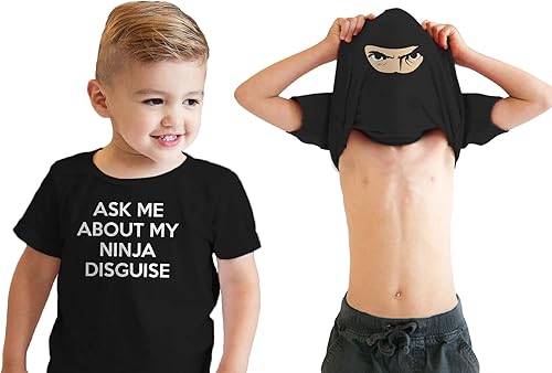 Camiseta con diseño de disfraz de ninja para niños pequeños