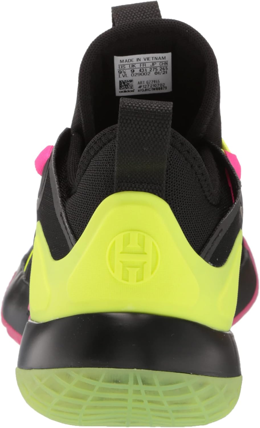 adidas Unisex-Adult Harden Stepback 2 Basketball Shoe 13 Women/12 Men Black/Shock Pink/Team Solar Yellow