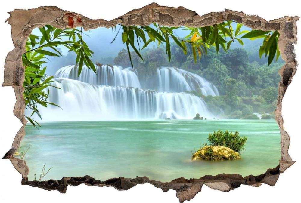 Pegatinas de Pared rotas 3D Naturaleza del paisaje calcomanías murales extraíbles decoración de Sala de Arte de Vinilo para Sala de Estar Dormitorio Cocina 70x110cm
