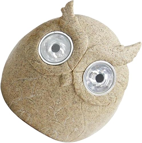 DOITOOL 4 unids búho paisaje luz patio trasero decoración patio trasero luz solar duradera luz solar automática puerta decoración LED paisaje luces