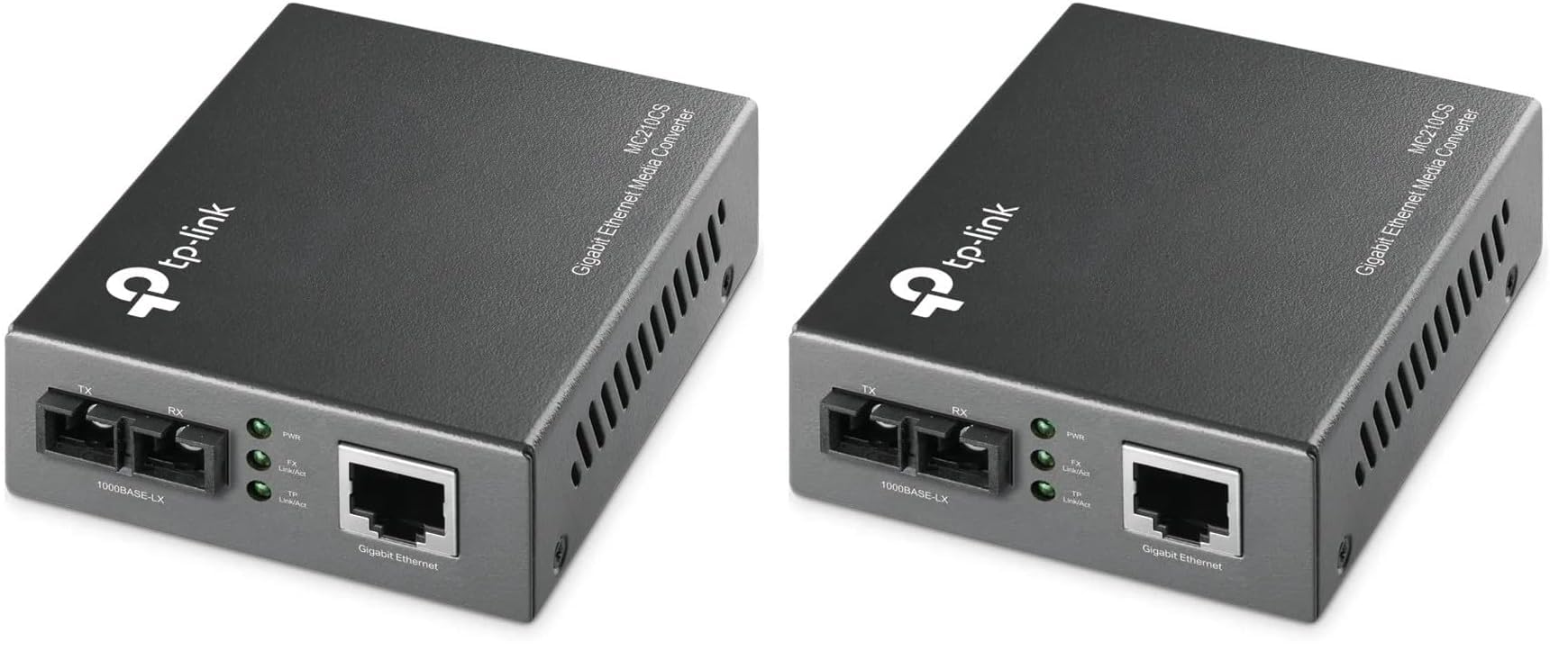 TP-Link Gigabit Single-Mode Media Converter, Complies with IEEE 802.3ab and IEEE 802.3z Extends Fiber Distance Up to 20 km (MC210CS) (Packung mit 2)