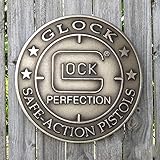 Diameter 30CM/12Inch Classic Round Glock Perfection Safe ActionRound Print Not Carved Metal Tin Sign...