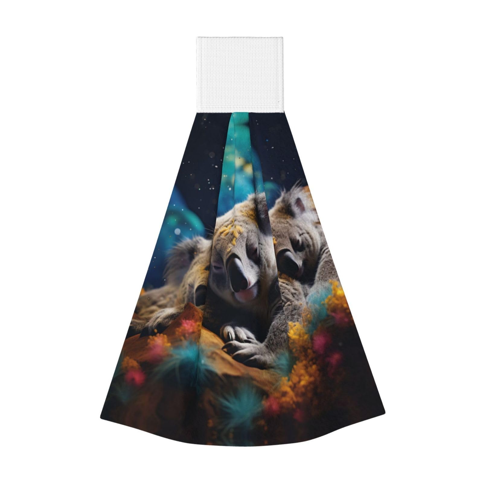 ZQYTGFDC Sleeping koala mother and child Highly Absorbent Dish Towels Soft Coral Fleece Wipe