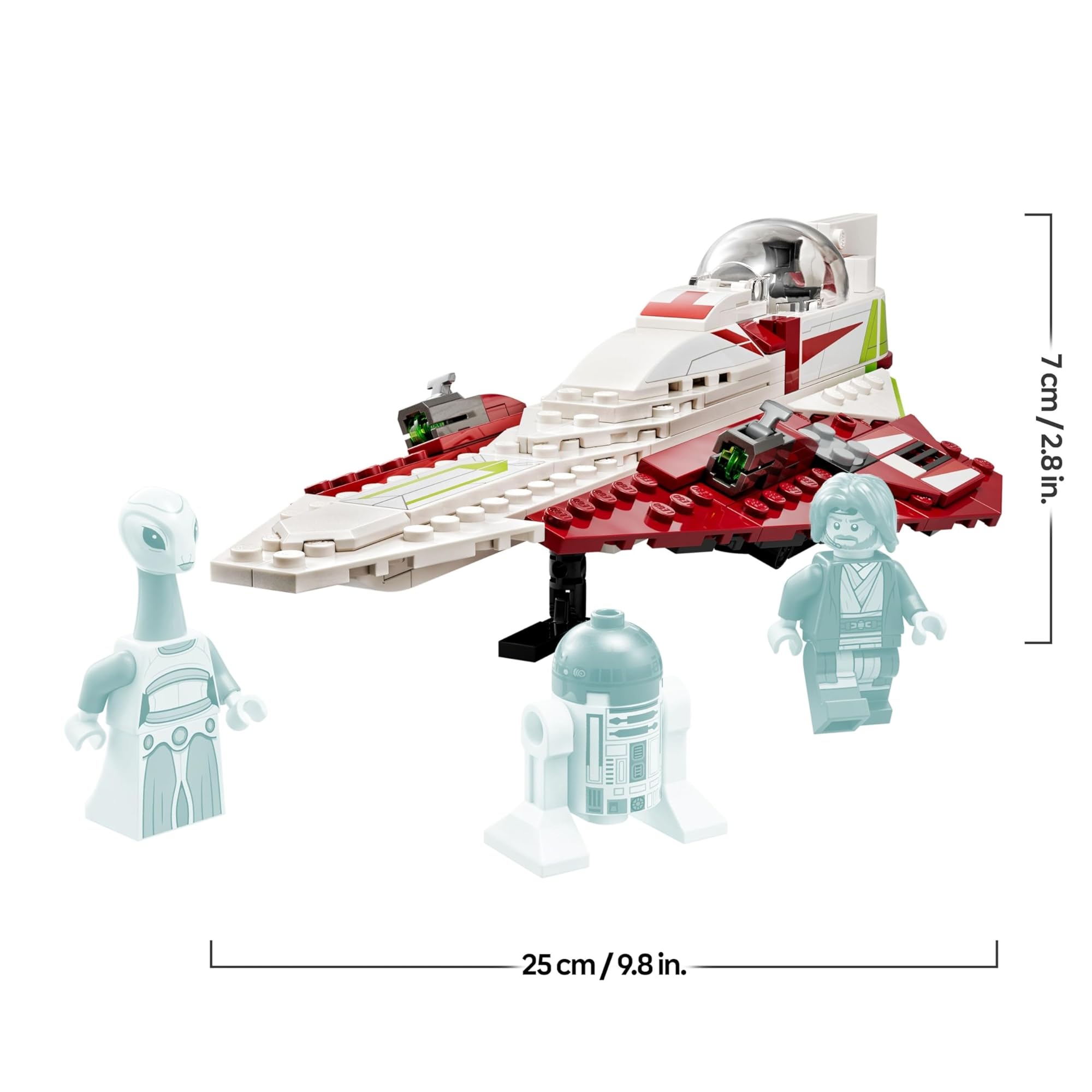 LEGO Star Wars Caza Estelar Jedi de OBI-WAN Kenobi, Nave de Juguete de Construcción, Regalo para Niños y Niñas de 7 Años o Más, Droide R4-P17, Taun We y Espadas Láser 75333