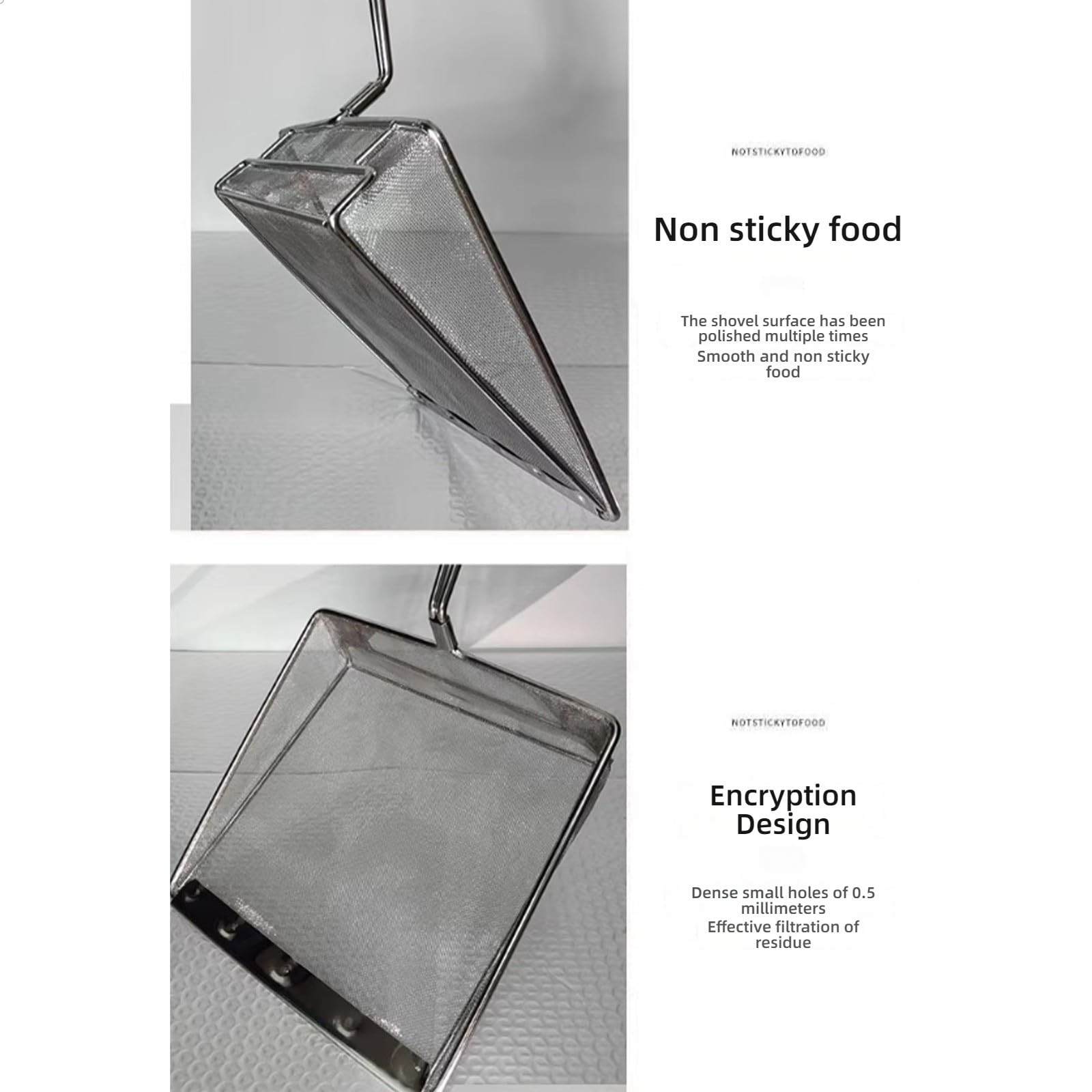Filtro de aceite de acero inoxidable, con filtro de malla fina y resistente al calor para freidoras de cocina, colador de acero inoxidable de grado alimenticio