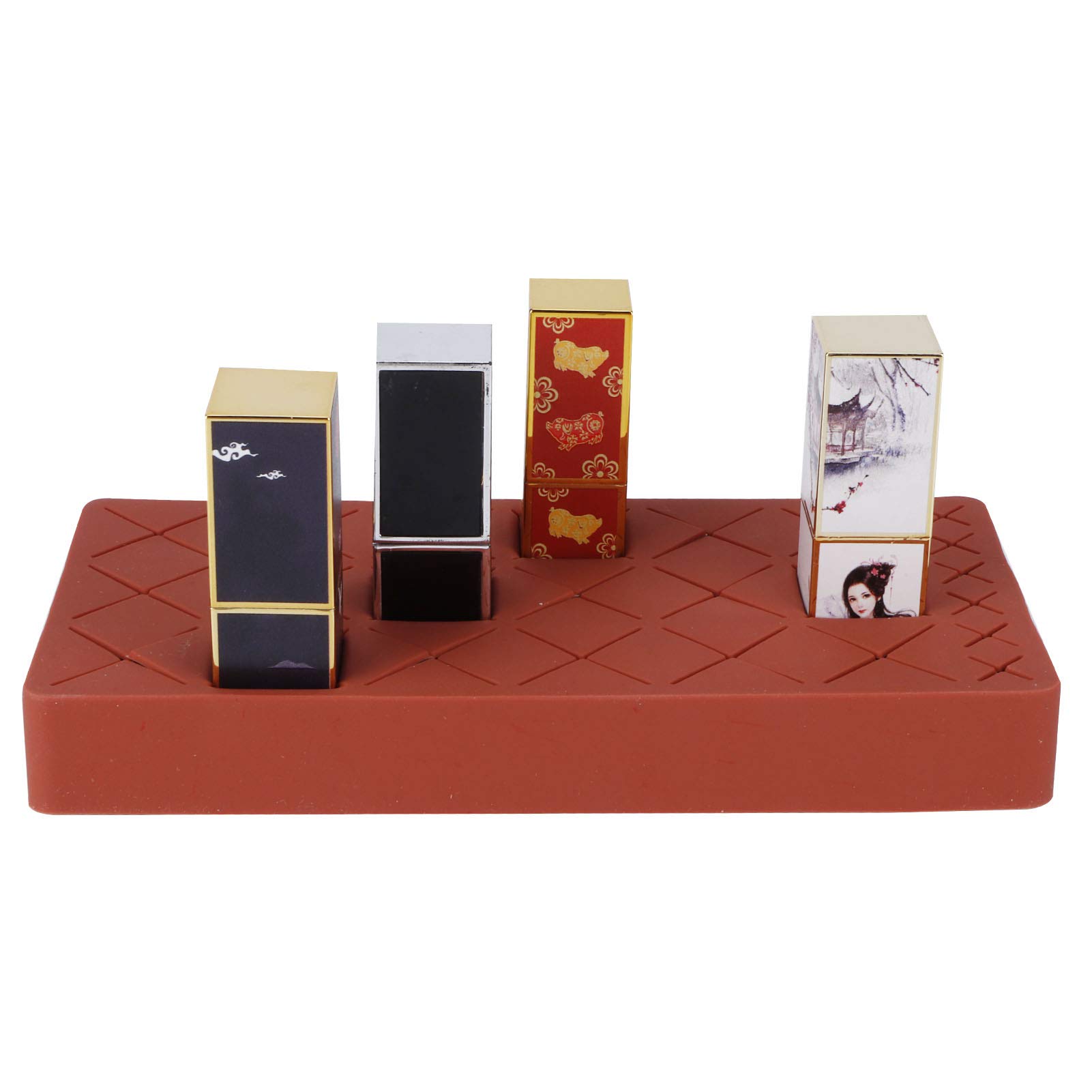 Silicone Lipstick Box, Non-Slip 24 Slots Lipstick Organizer, for Countertop Dressing Table, Desk Home Use Dressing Table(red)-image-39
