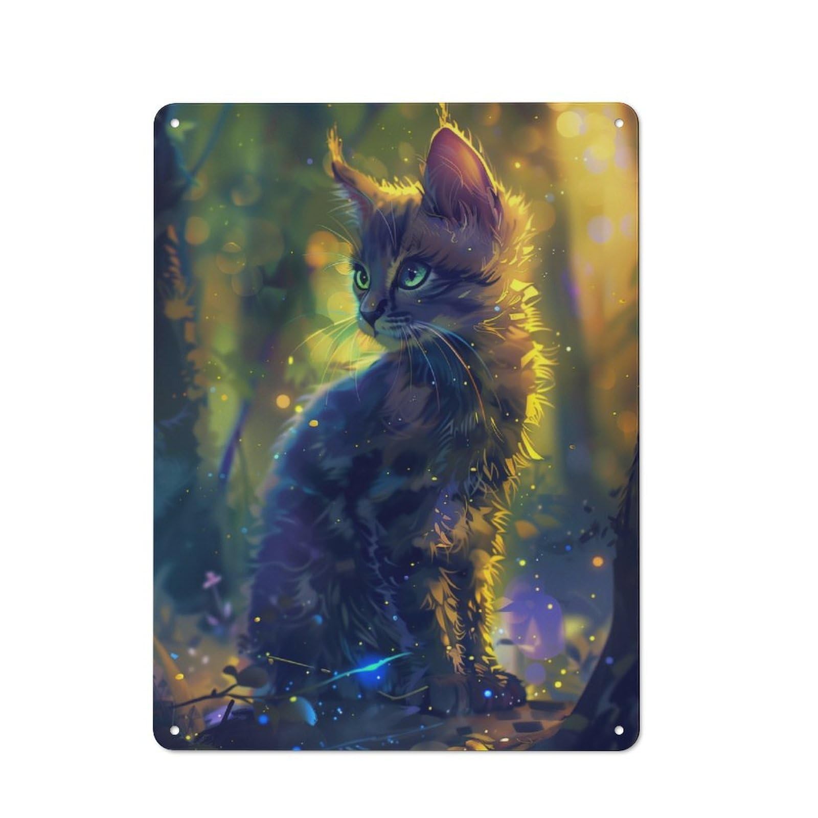 Junmoney Dreamlike Kitten Retro Metal Wall Sign 40X30cm With For Home Bar Wall, A Housewarming Gift For Hosts Who Enjoy Retro Interiors