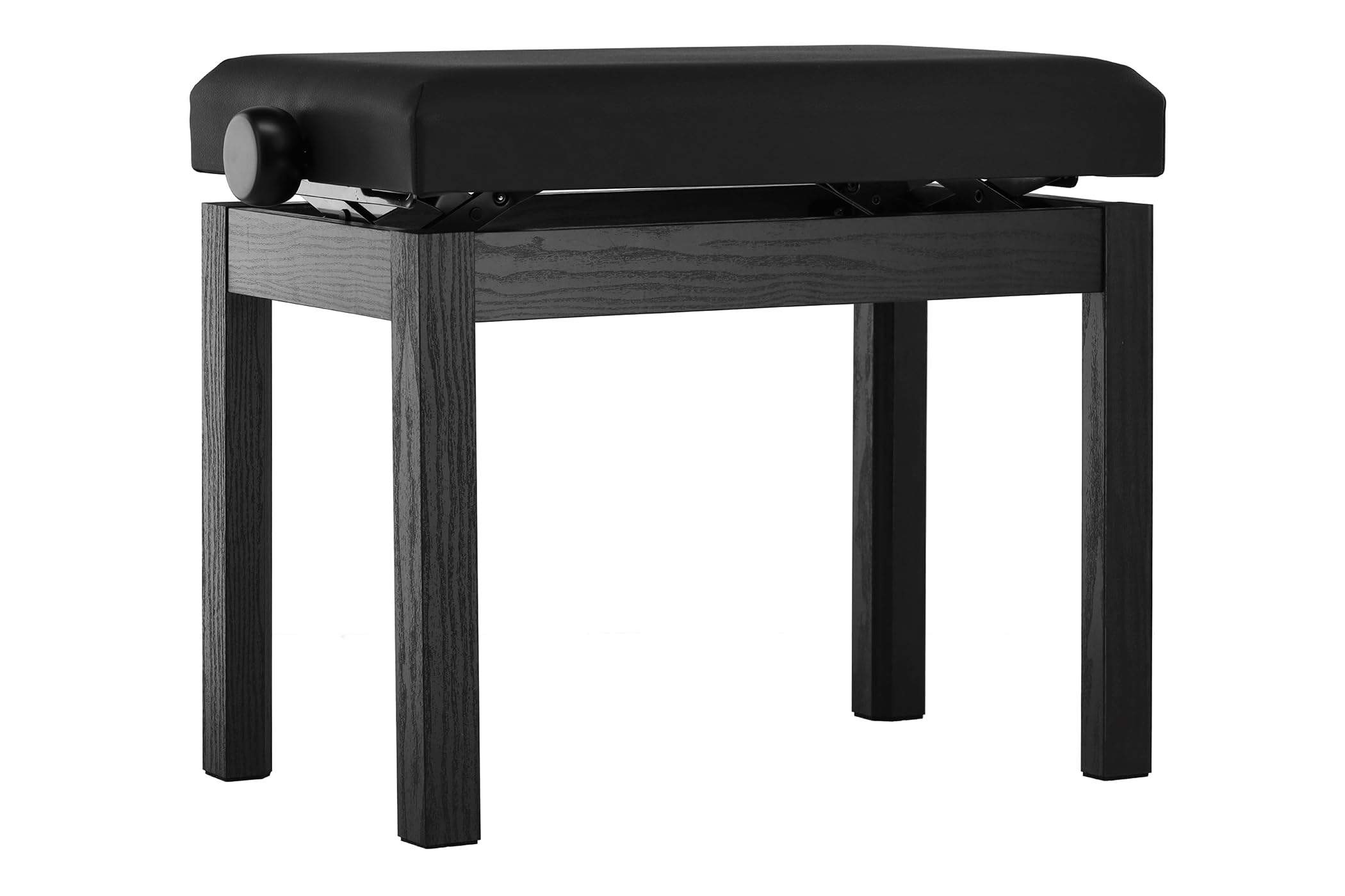 GEWA Panchina per pianoforte Student - Legno massello - Rivestimento in similpelle - Regolazione dell'altezza scorrevole 48-57 cm - Costruzione stabile - nero opaco