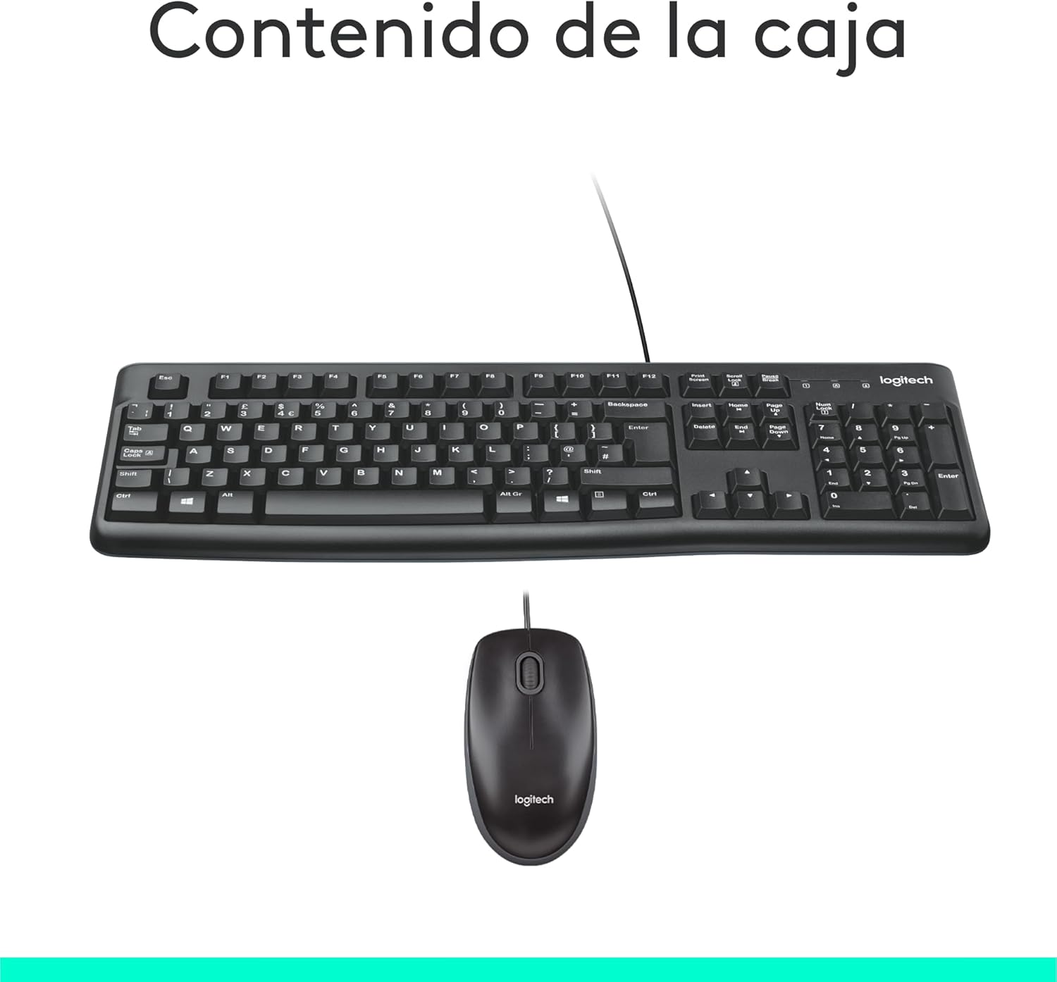 Logitech MK120 Combo con Teclado y Ratón con Cable para Windows, Ratón Óptico con Cable, Teclado de Tamaño Completo, USB Plug-and-Play, Compatible con PC y Portátil, Disposición QWERTY Español – Negro 10