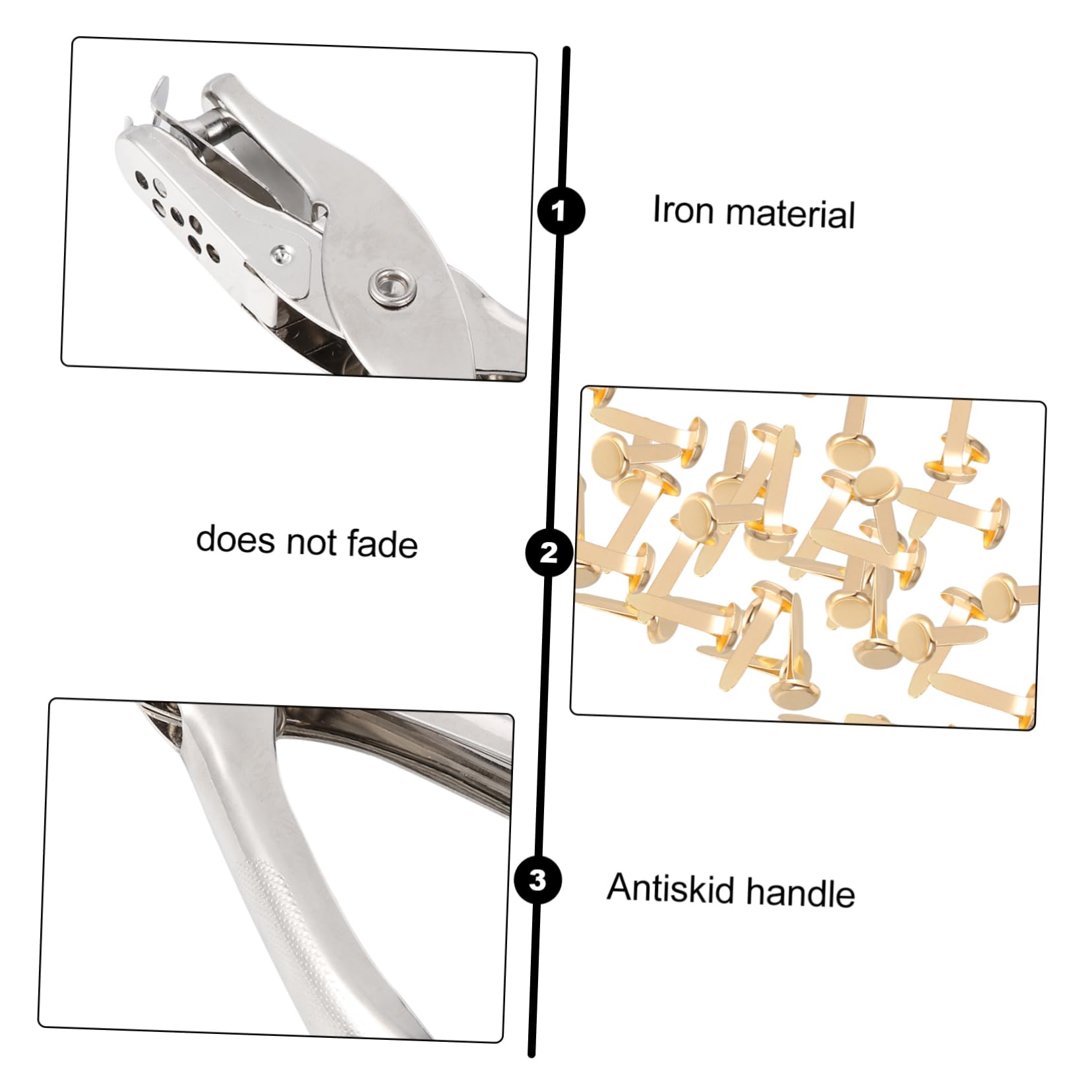 OSALADI 200pcs Iron Mini Brads DIY Craft Brads with Brass Plating Perfect for Scrapbooking Cards Making