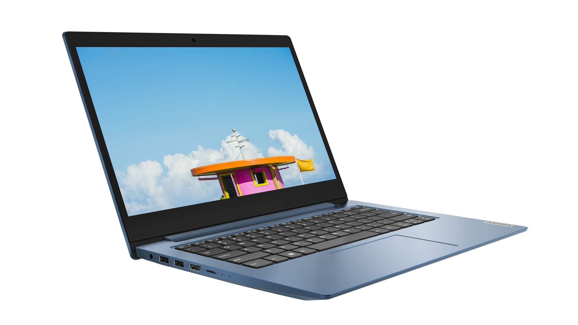 Lenovo IdeaPad 1 Notebook - Display 14" HD, 1.4Kg (Processore Intel Celeron N4020, 128 GB SSD, RAM 4 GB, Windows 10 Home in modalità S) - Ice Blue - Ultrasottile 17.7mm - Esclusiva Amazon