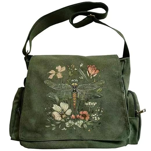 Personalized Pattern Messenger Bag Cute Canvas Crossbody Bags Women/Men Shoulder Handbags Hobo Purses with Pockets